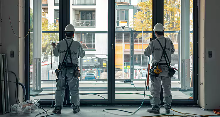 Patio Door Glass Replacement with Built-In Blinds in West Pensacola, FL