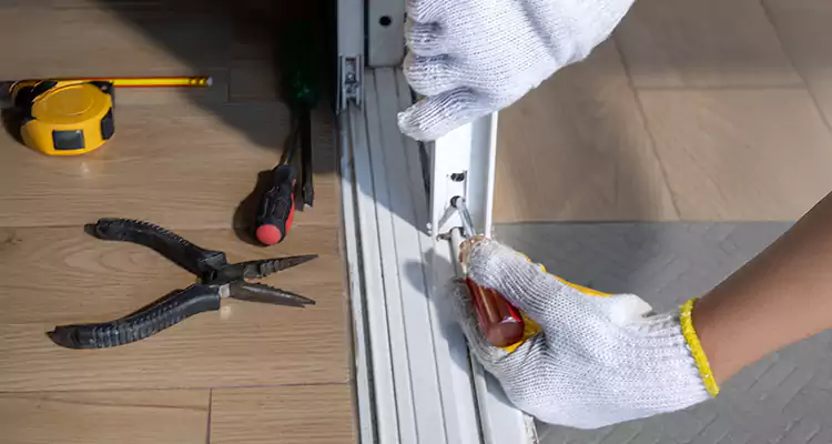 Backyard Sliding Door Track Repair in West Pensacola, FL